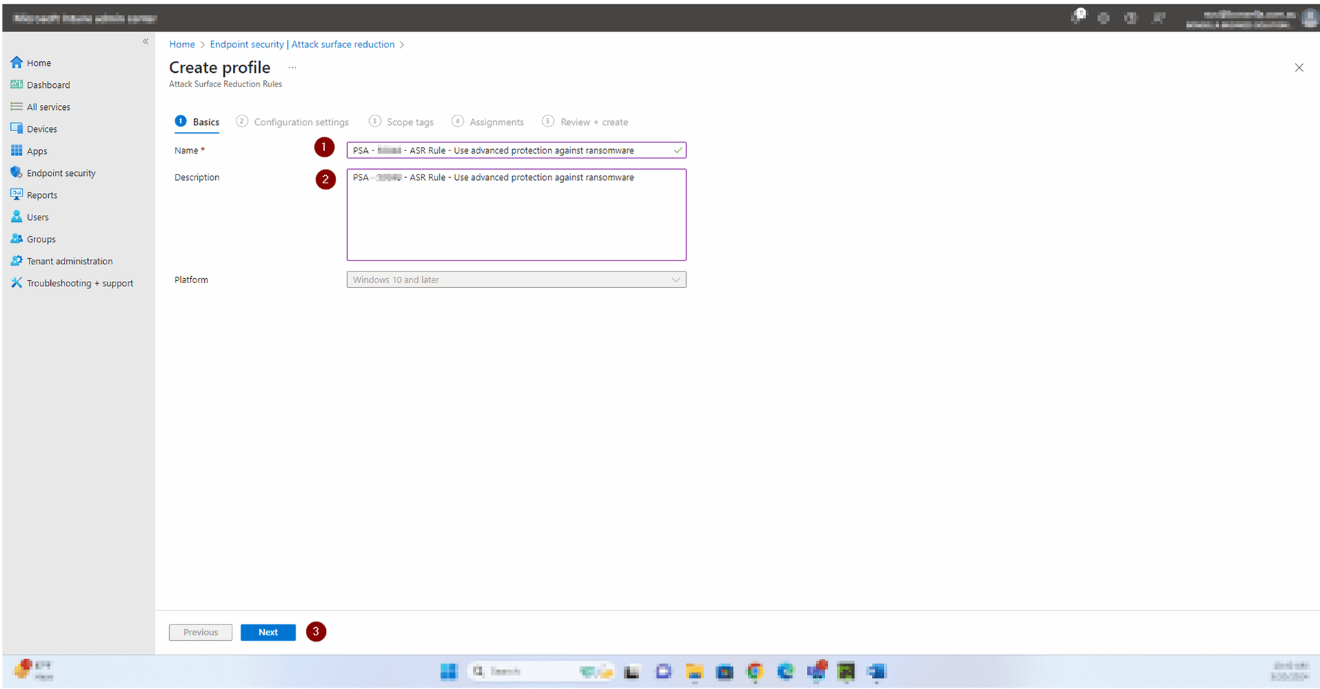 Step 2 — Create an Attack Surface Reduction Profile