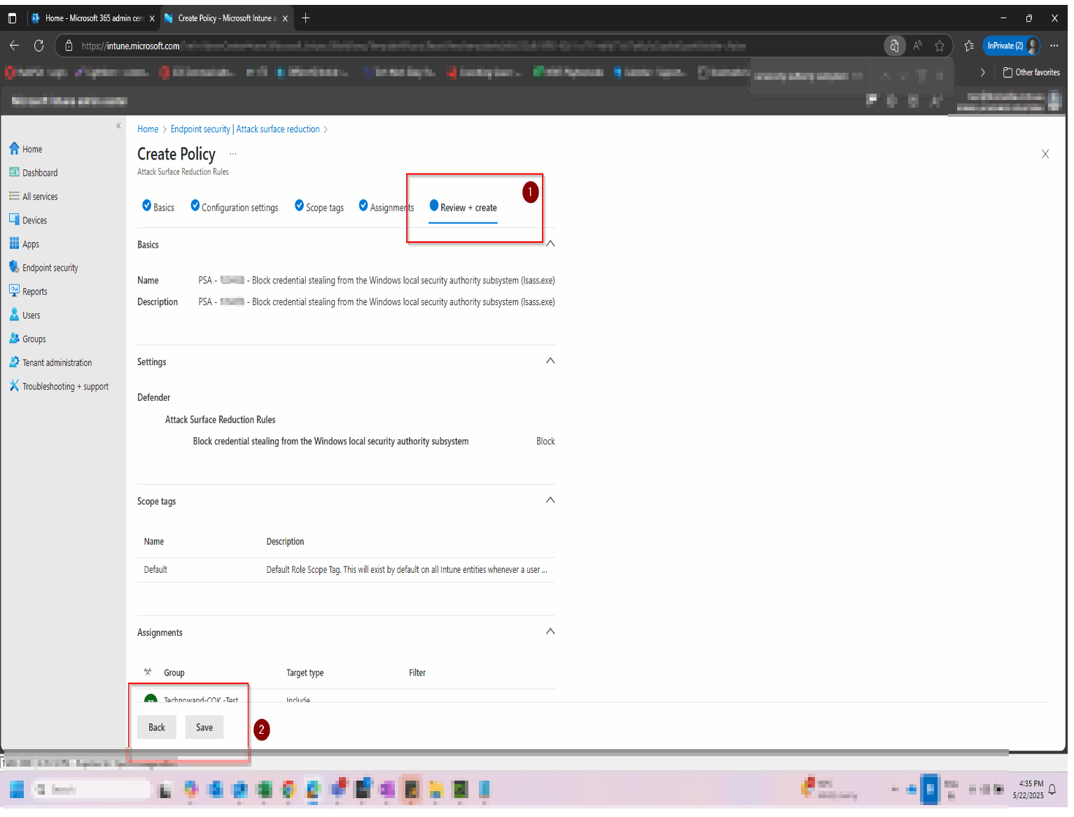 Assign the policy and verify