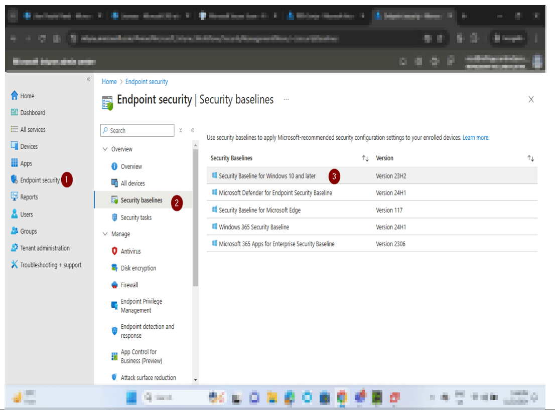 Navigate to Endpoint security → Antivirus